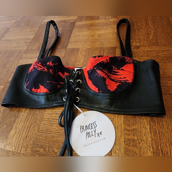 NWT Princess Polly Mainstage PU Crop Top - Picture 6 of 9